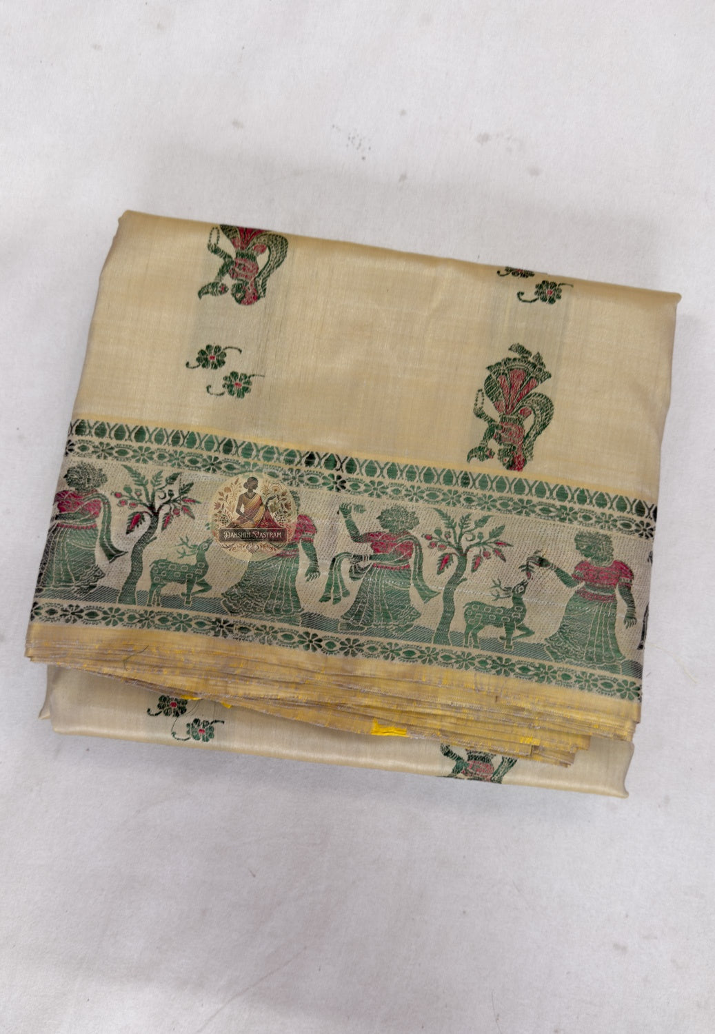 Handwoven pure silk Baluchari saree with precision motif work — South Asian bridal and formal occasion wear