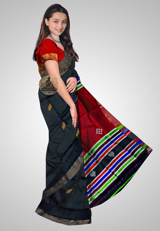 Shop Indian Silk Saree online – Side angle showcasing drape and border