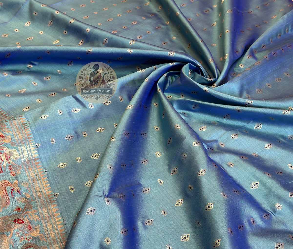 Shop Pure Silk Saree – Texture and Mulberry silk detailing focus