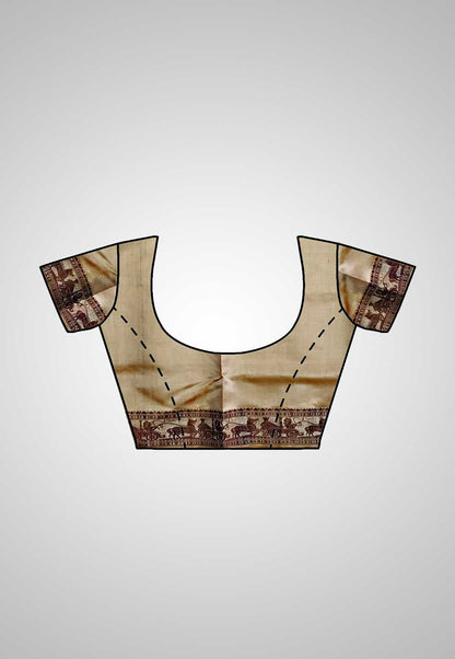 Buy Baluchari Silk Saree online – Handloom Baluchari Saree blouse piece