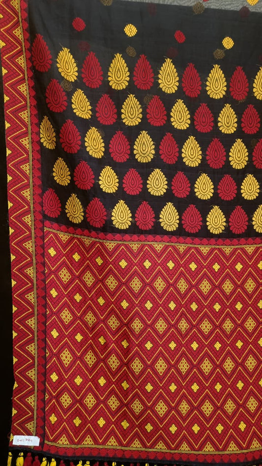 Buy Assam Silk Saree online – Front view of Raw silk saree