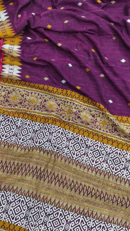 Pure Eri silk handloom saree for Bihu, Durga Puja and Diwali, traditional Indian ethnic wear for festive occasions