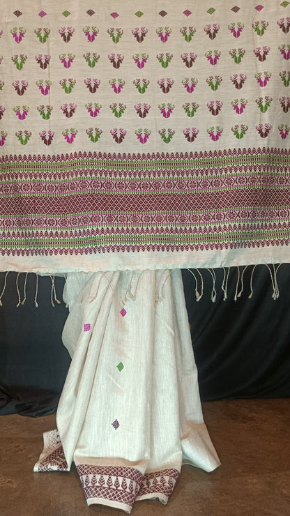 Shop Traditional Silk Saree – View of saree with matching blouse