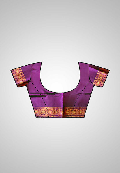 Buy Handloom Swarnachari Pure Silk Saree online – blouse view