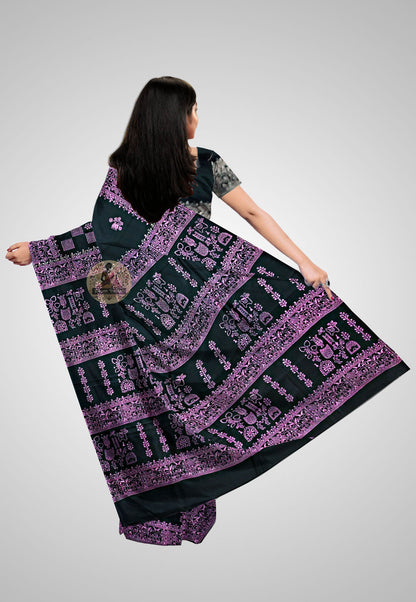 View from back – Pallu design of handloom silk saree