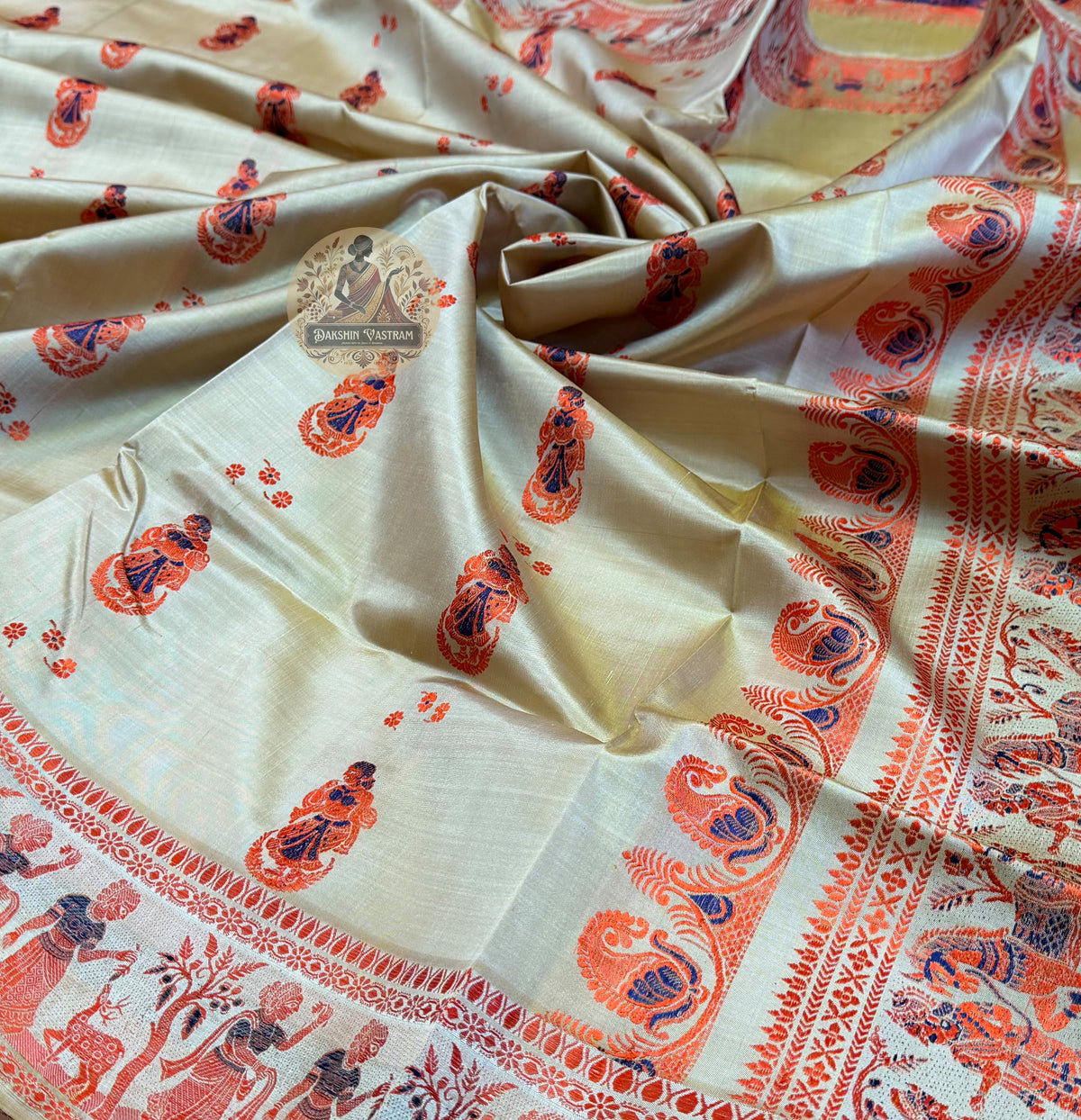 Shop Traditional Baluchari Saree – Artisan-crafted mulberry silk with fine motifs