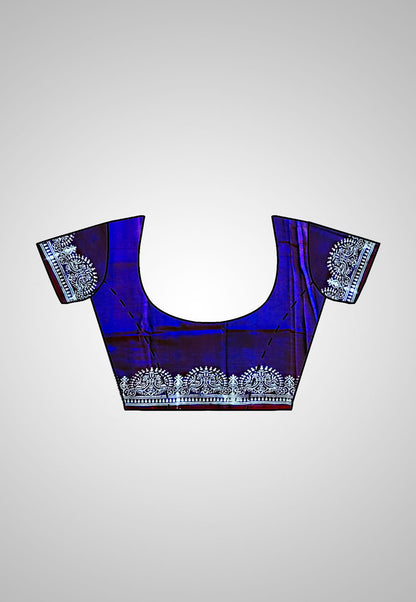 Buy Global Silk Saree – Full ensemble including stitched blouse