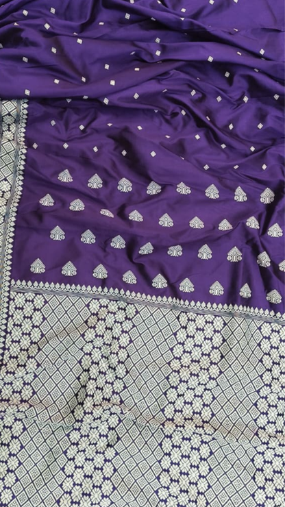 Dakshin Vastram Assam Mulberry Silk Saree folded and packaged for delivery – authentic handwoven silk sarees available across the UK
