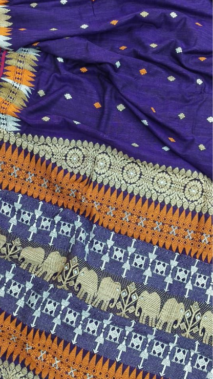 Premium handwoven Eri silk saree from Assam for Indian weddings, Diwali and cultural celebrations in London and Birmingham
