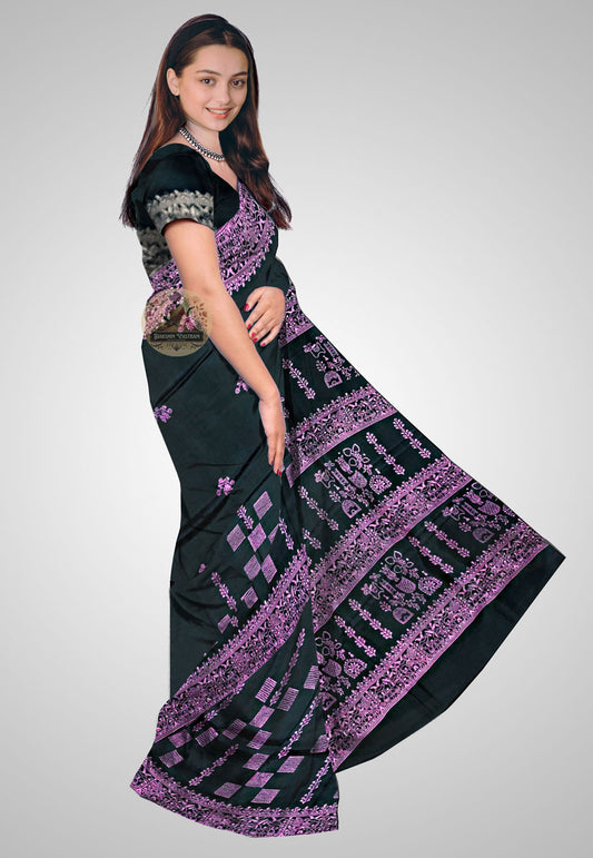 Indian Silk Saree – Side angle showing fabric flow