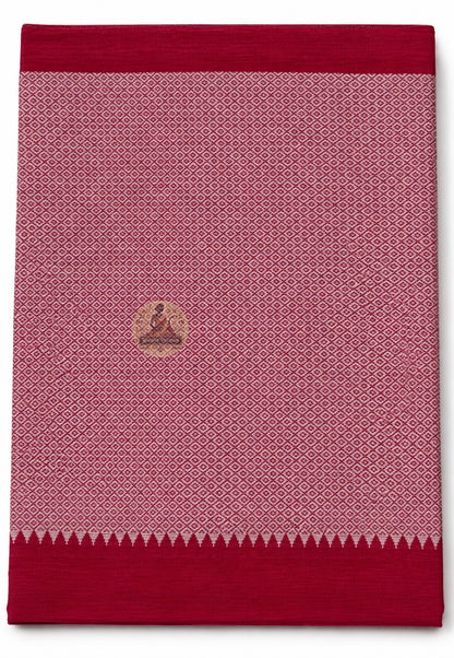 Close-up of all-season pure cotton handloom weave showing fine natural texture, breathable construction, and traditional craftsmanship