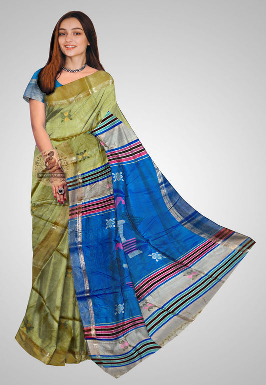 Traditional Pure Silk Saree – Front pose showcasing full drape