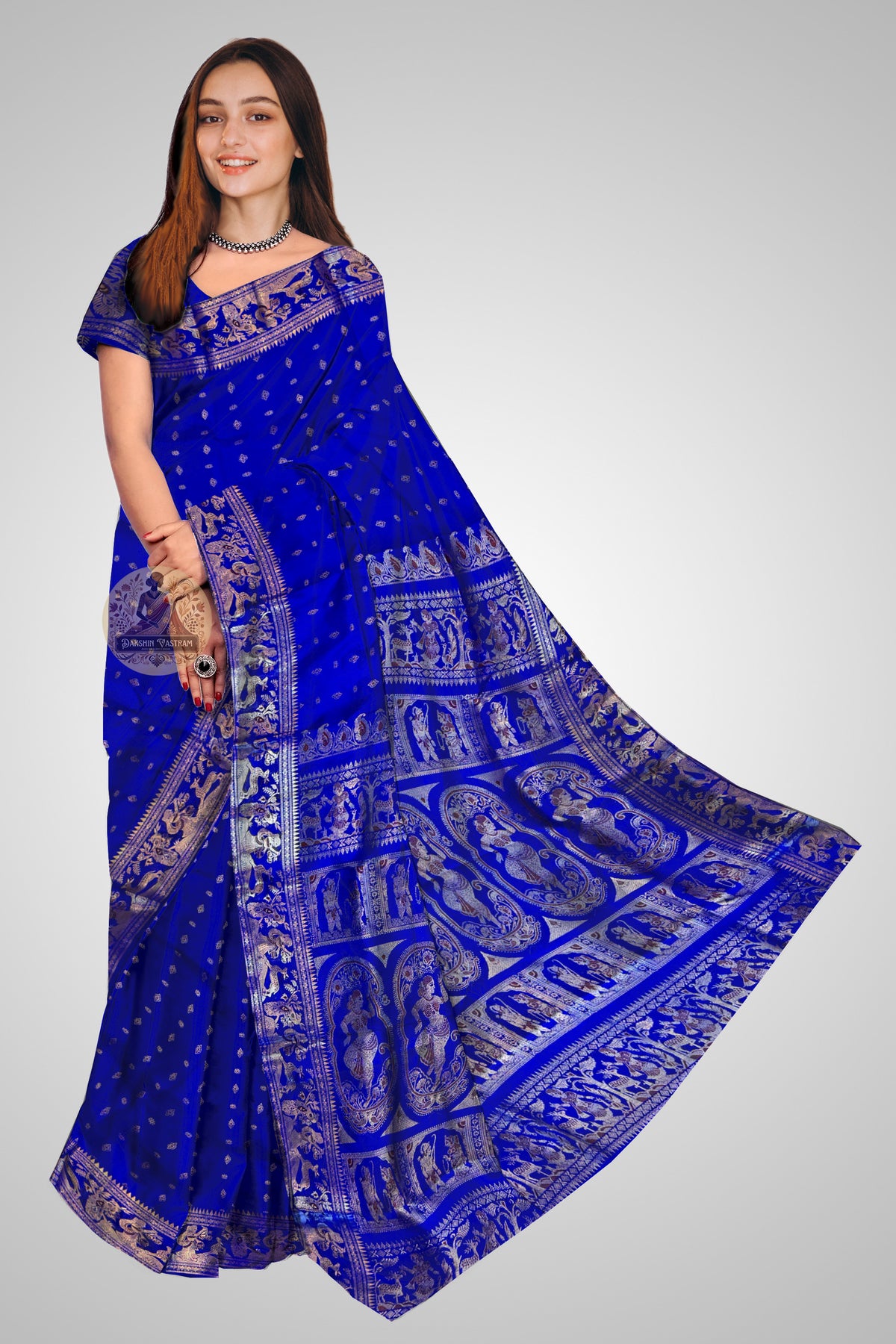 Buy Swarnachari Silk Saree online – Front view showcasing regal drape