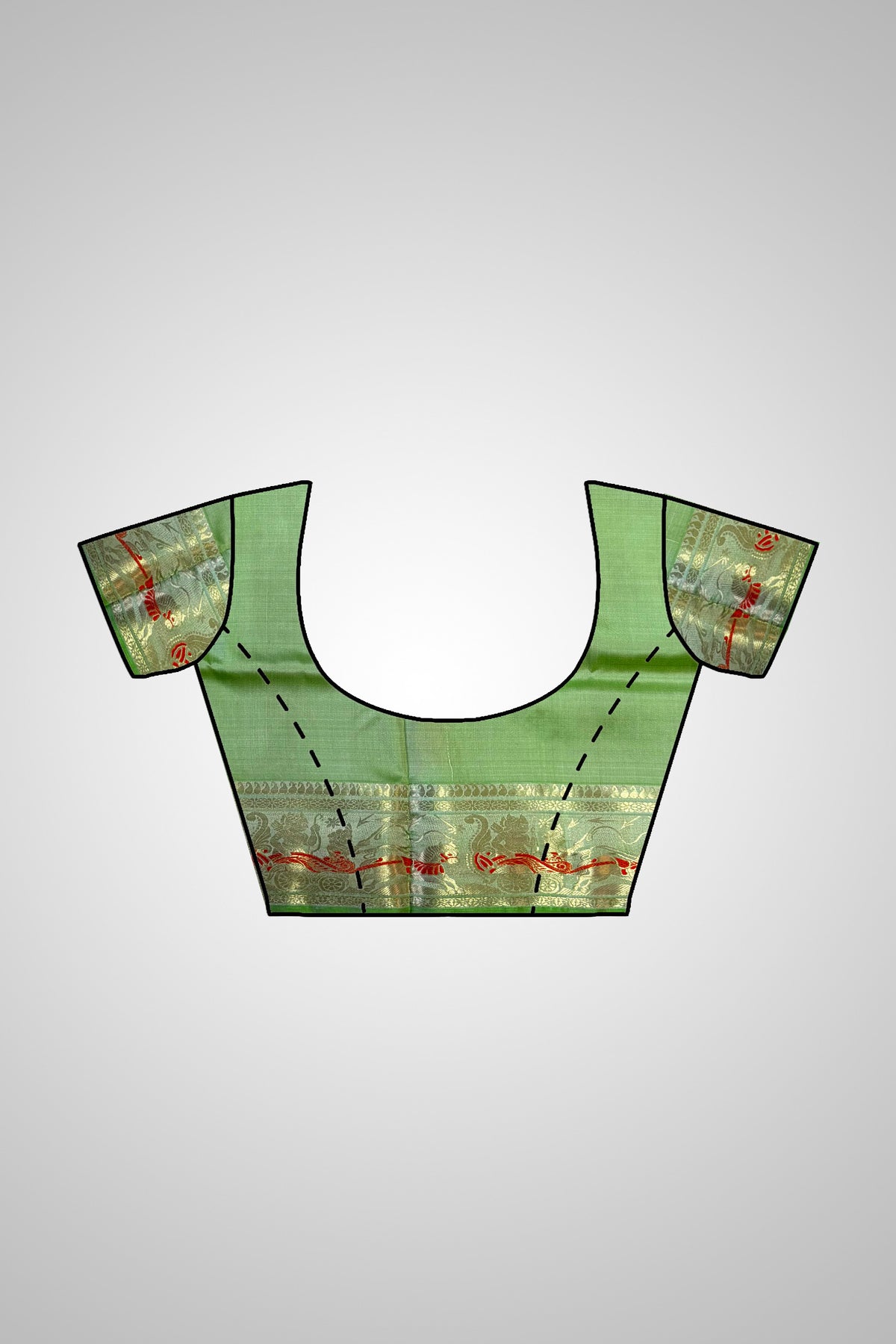 Shop Swarnachari Silk Saree with blouse – Blouse paired drape on model