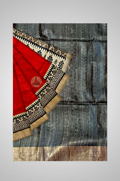 Order Tussar Sarees Online – Closeup of traditional weave and finish