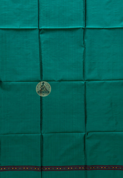 Premium handloom silk unstitched kurti piece in deep green – authentic Bengal weave available online UK USA EU