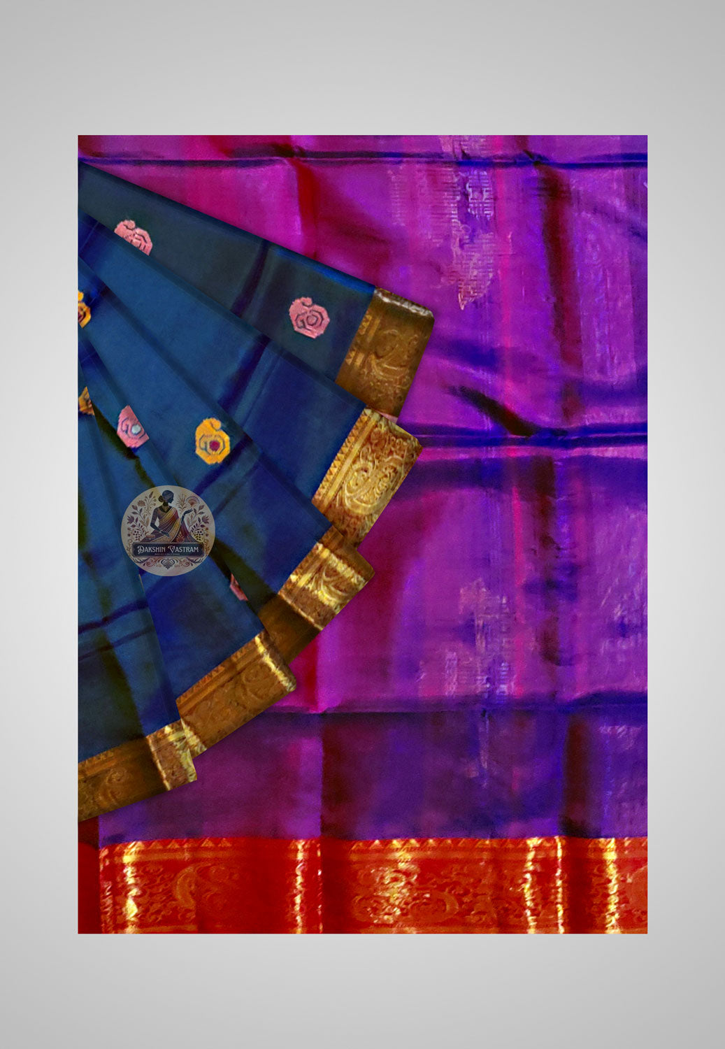 Graceful pure silk saree draped in royal elegance