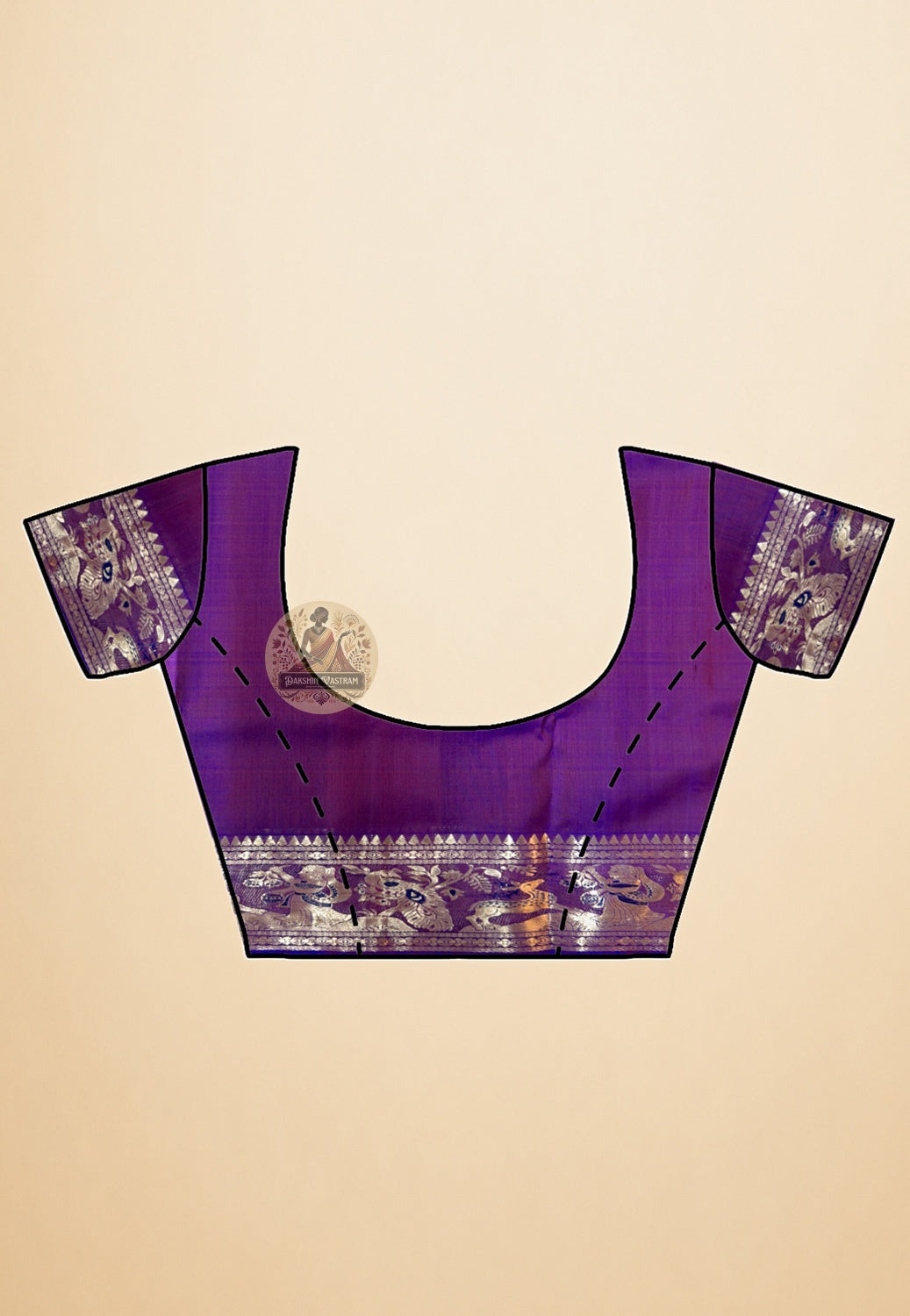 Full drape of Swarnachari handwoven silk saree with gold zari border and richly detailed pallu