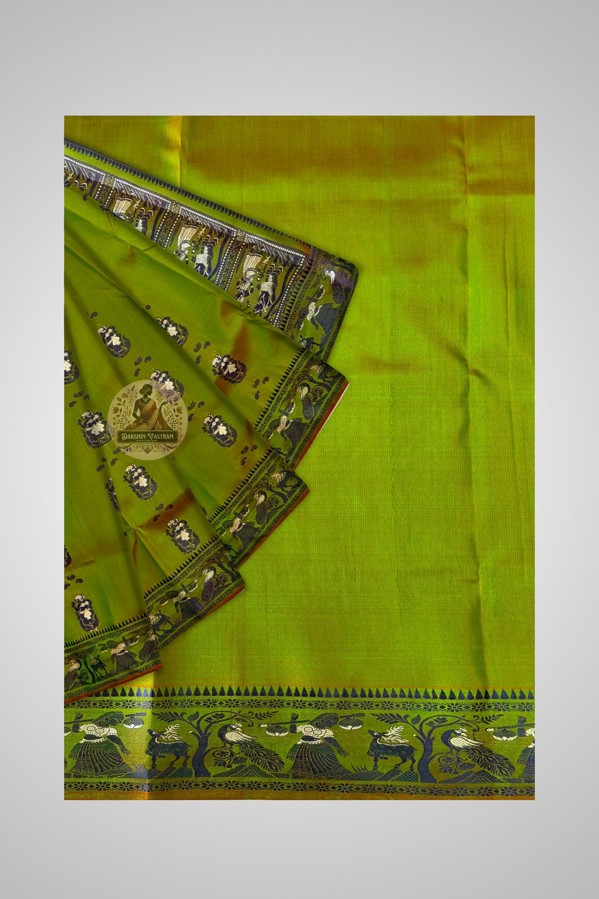 Shop Bengal Baluchari Saree – Pallu artwork and luxurious texture