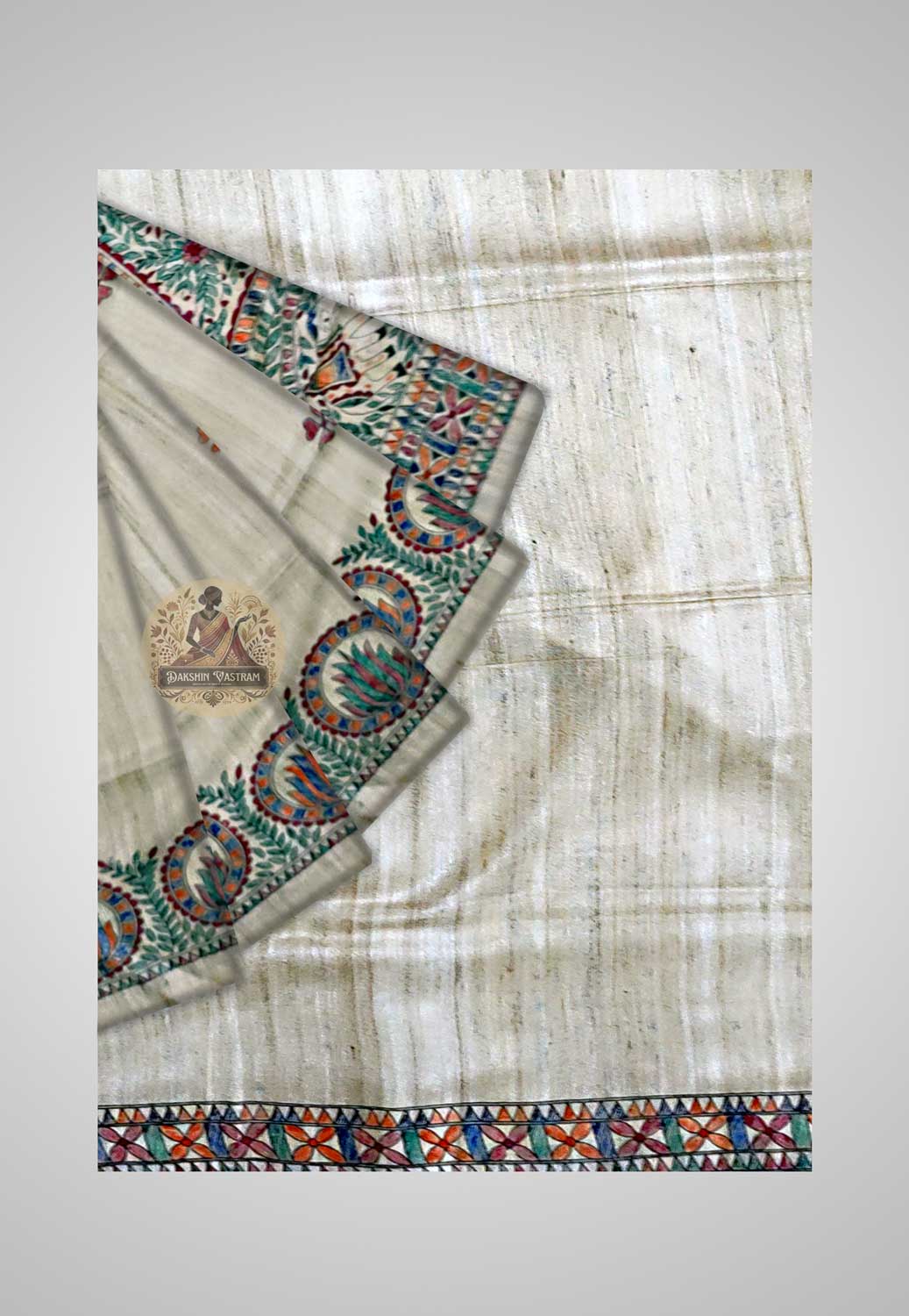 Explore Raw Silk Sarees Online – Close-up of Tussar weave pattern