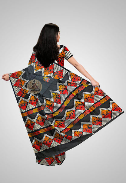 Explore Festive Silk Saree – Rear view with traditional pallu