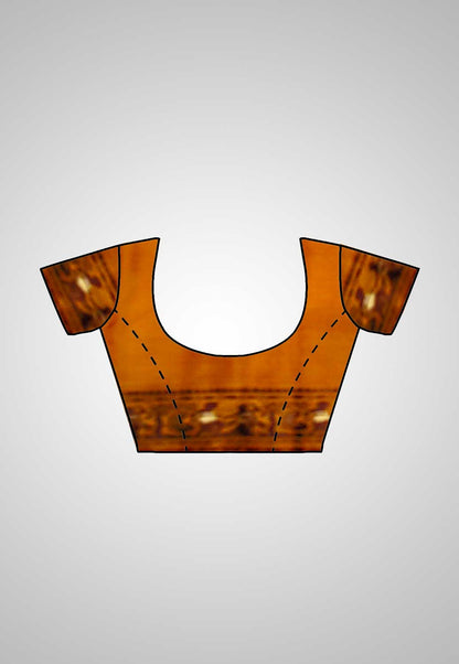 Buy Baluchari Saree online – Handloom Baluchari Pure Silk Saree blouse view