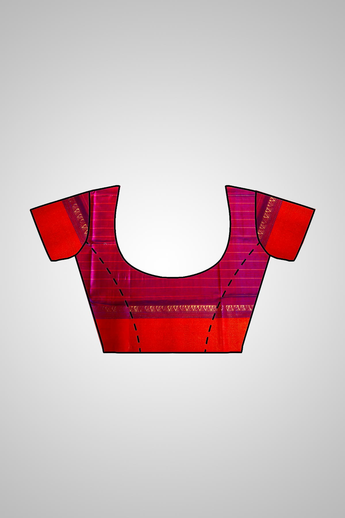Shop Traditional Silk Saree – View of saree with matching blouse