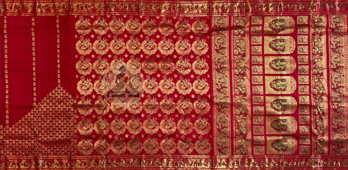 Dakshin Vastram Swarnachari silk saree – handloom Bengal weave shipped across the UK