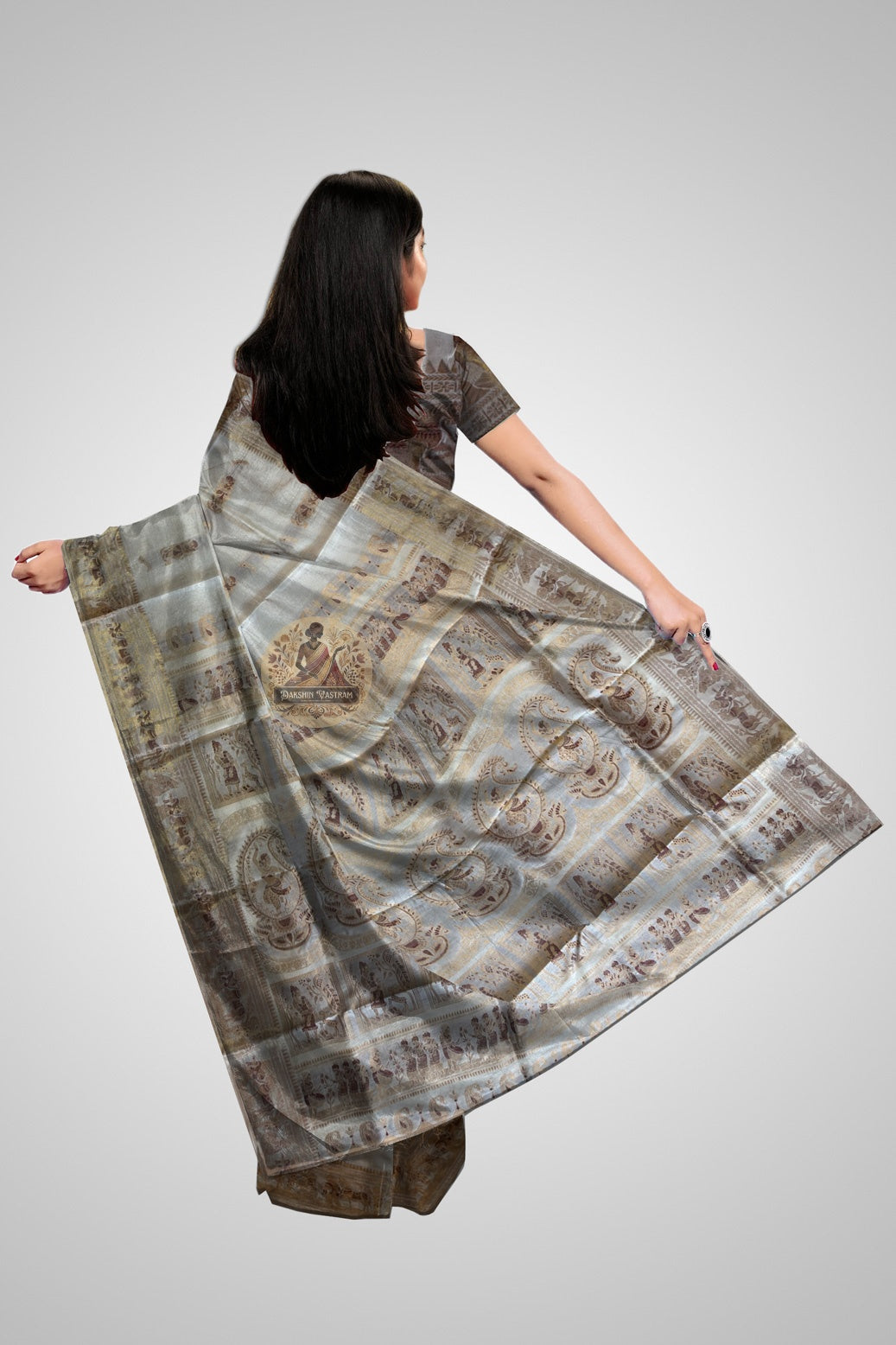 Dakshin Vastram Swarnachari Pure Silk Saree for office and puja – versatile heritage wear, delivered to Hyderabad and Bengaluru