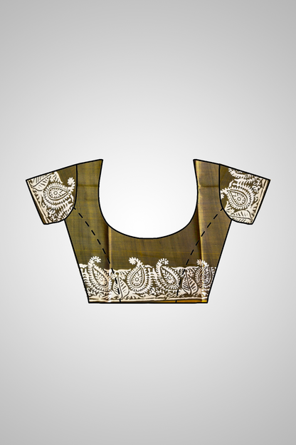 Bishnupur Silk Block Print Saree full length – heirloom quality Indian handloom saree for Indian diaspora in London, Sheffield and Southampton