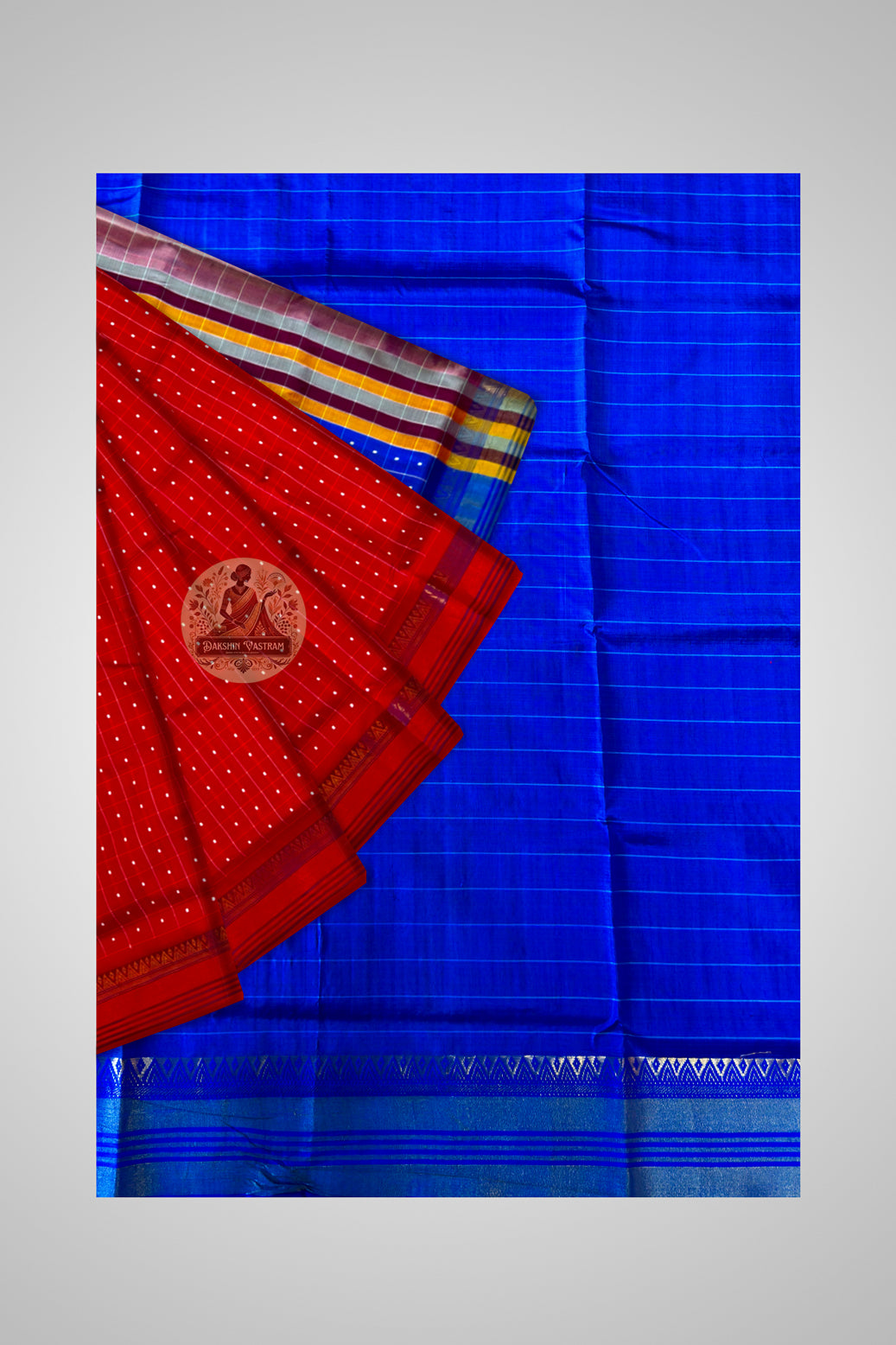 Buy Handloom Bishnupur Silk Saree online – Close-up of Bindu Booti design