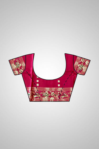 Shop Royal Swarnachari Saree – Matching blouse and full ensemble view