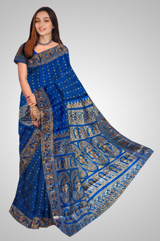 Shop Swarnachari Silk Saree online – Side profile highlighting zari motifs