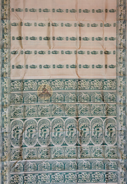 Dakshin Vastram Baluchari silk saree — traditional pit loom craft, ships to London, Manchester, Edinburgh