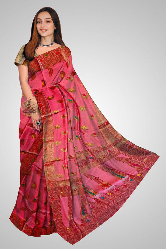 Buy Assam Muga Silk Saree online – Elegant front view of heritage weave