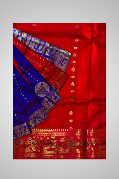 Handloom Swarnachari Silk Saree for Poila Boishakh celebrations – Bengal heritage, delivered to Pune and Gurgaon