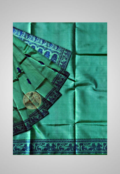 Full view of Handloom Baluchari Saree emphasizing traditional artistry and elegance
