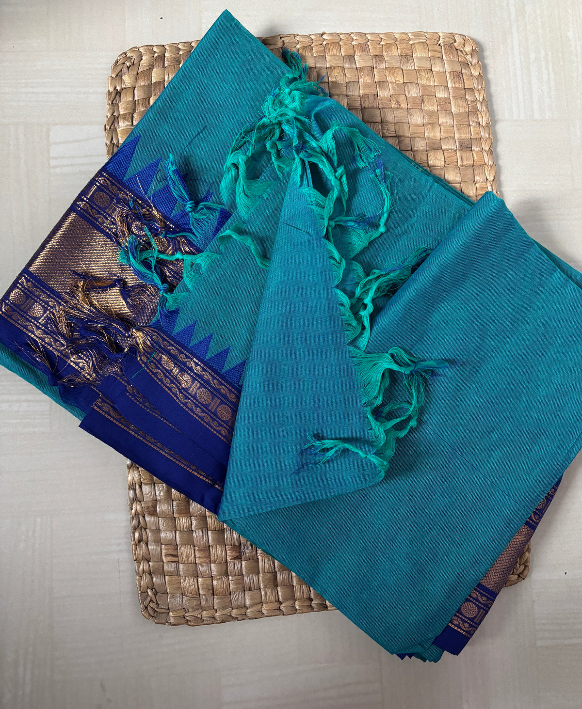 Buy Chettinad Cotton Saree online – Authentic Chettinad Cotton Saree side view