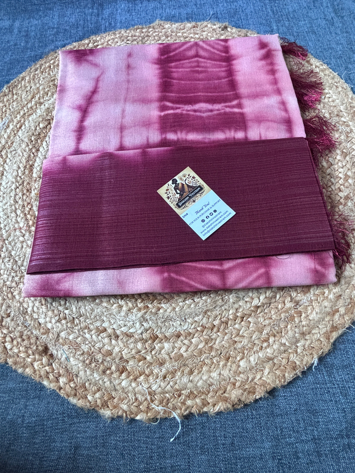 Buy linen cotton saree India – Saree with blouse piece view