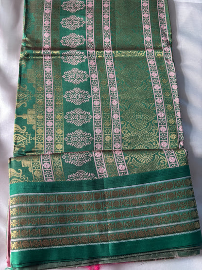 Shop Elegant Semi Silk Saree – Close-up of fabric texture