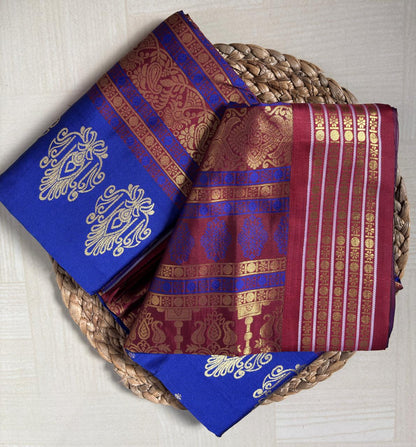 Buy Lightweight Semi Silk Saree online – Lightweight Semi Silk Saree full saree view