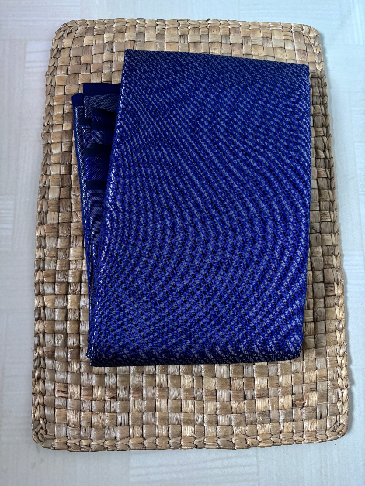 Buy Semi Silk Saree online – Royal Blue Semi Silk Saree blouse view