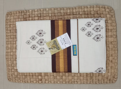 Kasavu Saree  | Cotton Colour Kasavu offers a luxurious and sustainable option for your wardrobe