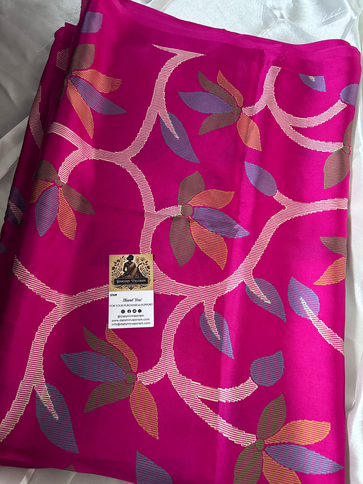 Shop Semi Silk Saree online – Side view highlighting pleats and weave