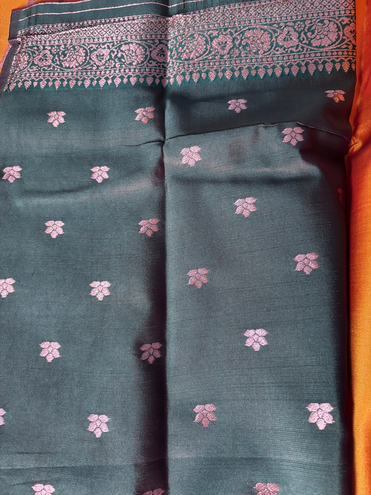 Buy Semi Silk Saree with Blouse – Matching blouse and border detailing