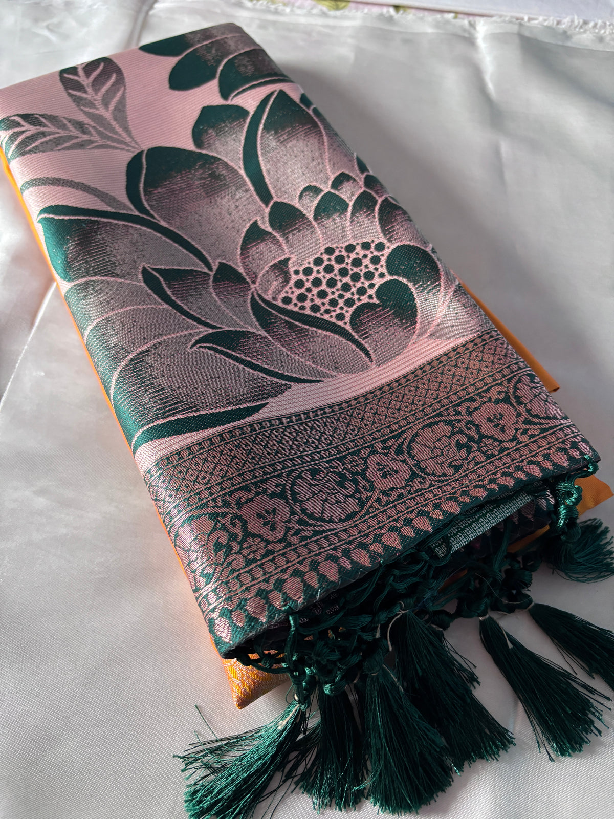 Buy Soft Semi Silk Saree online – Front view showing overall drape