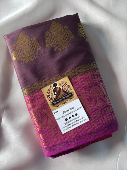 Buy Semi Silk Saree online – Front view showcasing full drape and design