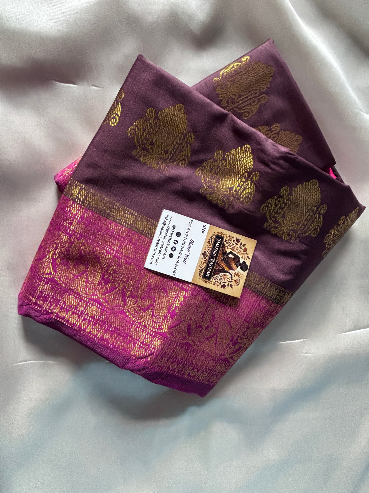 Shop Semi Silk Saree online – Side profile highlighting elegant pleats