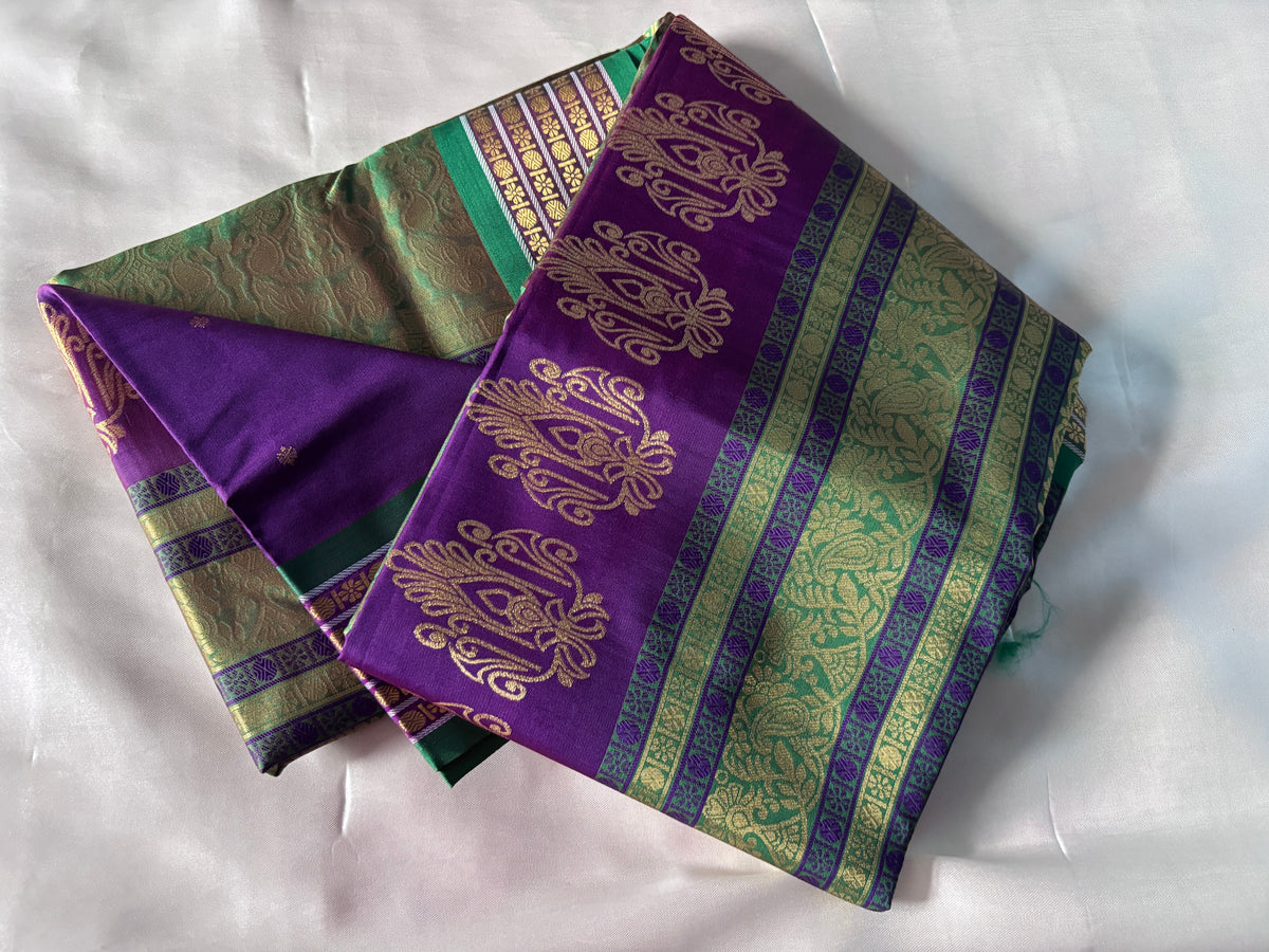 Buy Lightweight Semi Silk Saree – Close-up of soft silk texture