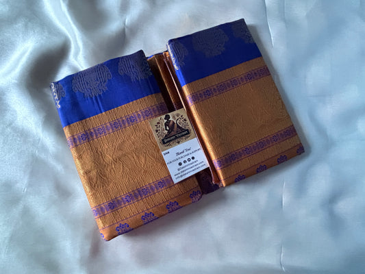 Shop Semi Silk Saree online – Side view highlighting pleats